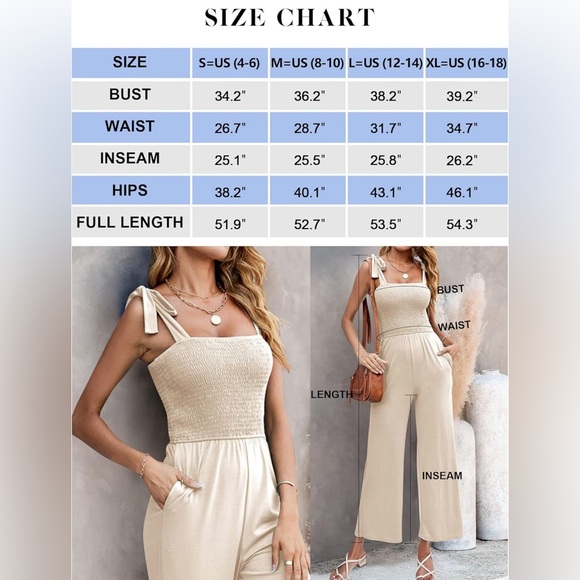 NWOT Smocked Jumpsuit - Picture 5 of 5